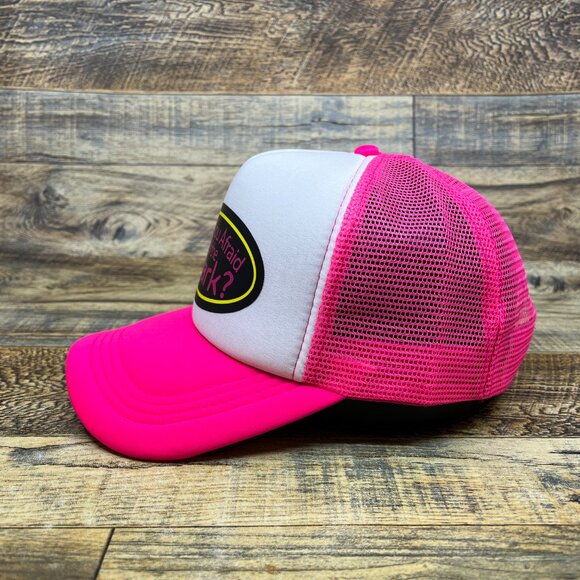 Are You Afraid Of The Dark Mens Trucker Hat Pink Snapback 90s Retro TV Ball Cap - Picture 4 of 8